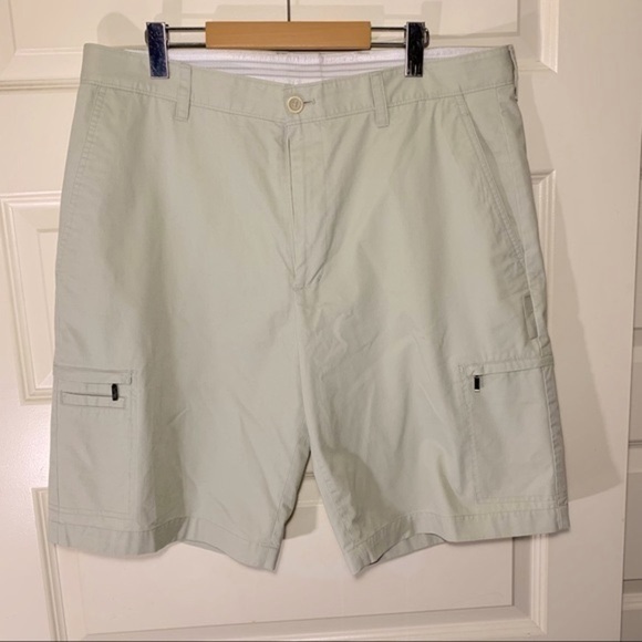 𝅺greg Norman For Tasso 5 Iron Performance Cream Shorts Size 36 Cargo Bermuda 36 - Picture 5 of 10